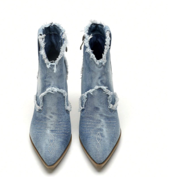 Denim Heeled Boots